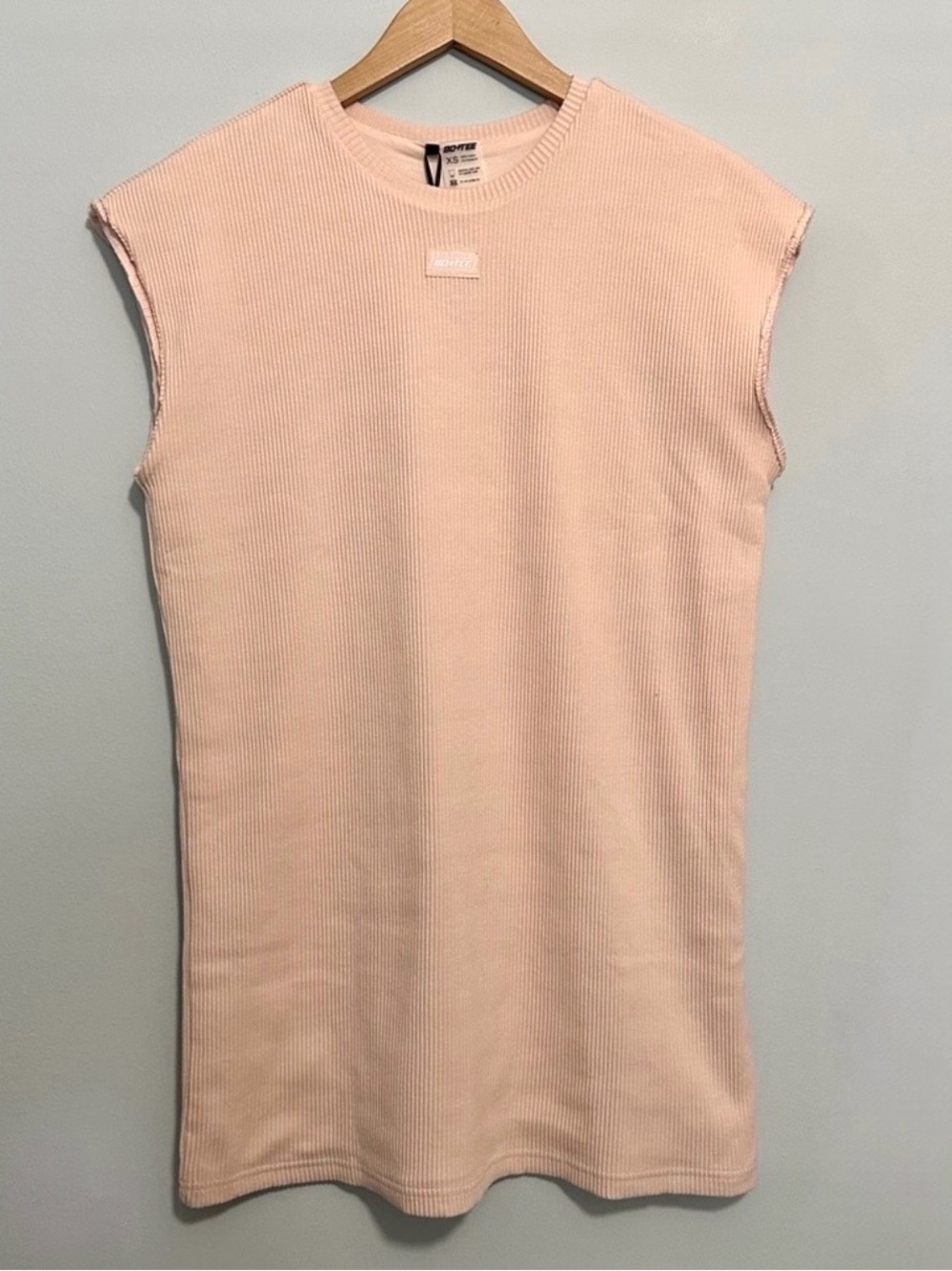 Bo+Tee Ribbed Oversized Tank in Cream NWT Women's Size XS *Flawed